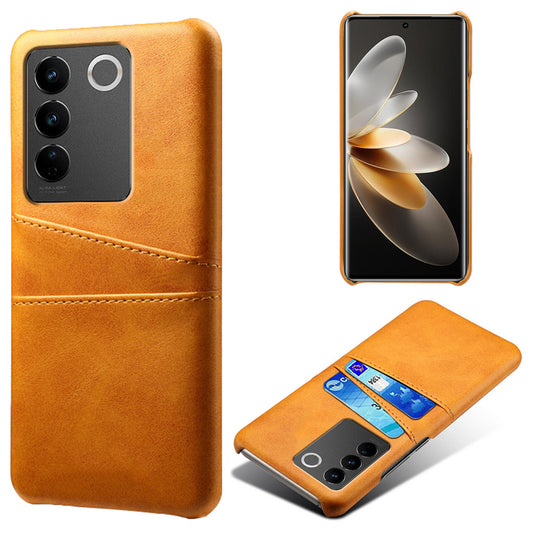For vivo S16 / S16 Pro Anti-drop Phone Case Double Card Slots Leather Coated PC Cover