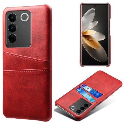 For vivo S16 / S16 Pro Anti-drop Phone Case Double Card Slots Leather Coated PC Cover