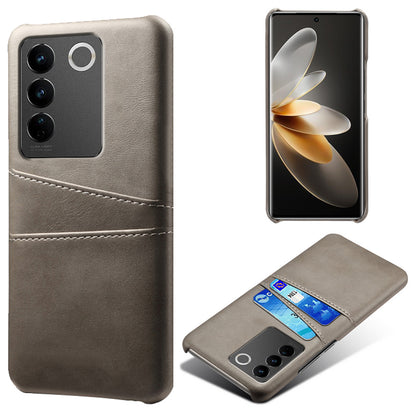 For vivo S16 / S16 Pro Anti-drop Phone Case Double Card Slots Leather Coated PC Cover
