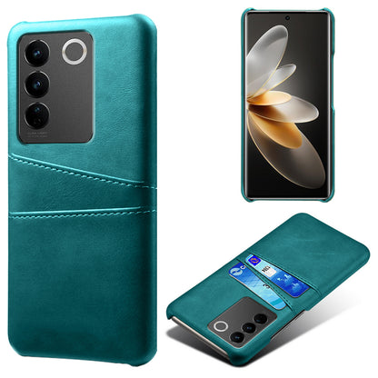 For vivo S16 / S16 Pro Anti-drop Phone Case Double Card Slots Leather Coated PC Cover