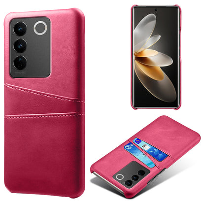 For vivo S16 / S16 Pro Anti-drop Phone Case Double Card Slots Leather Coated PC Cover