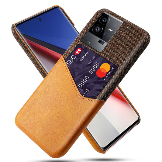 For vivo iQOO 11 Pro 5G PU Leather + PC Slim Cover Card Slot Cloth Texture Phone Case