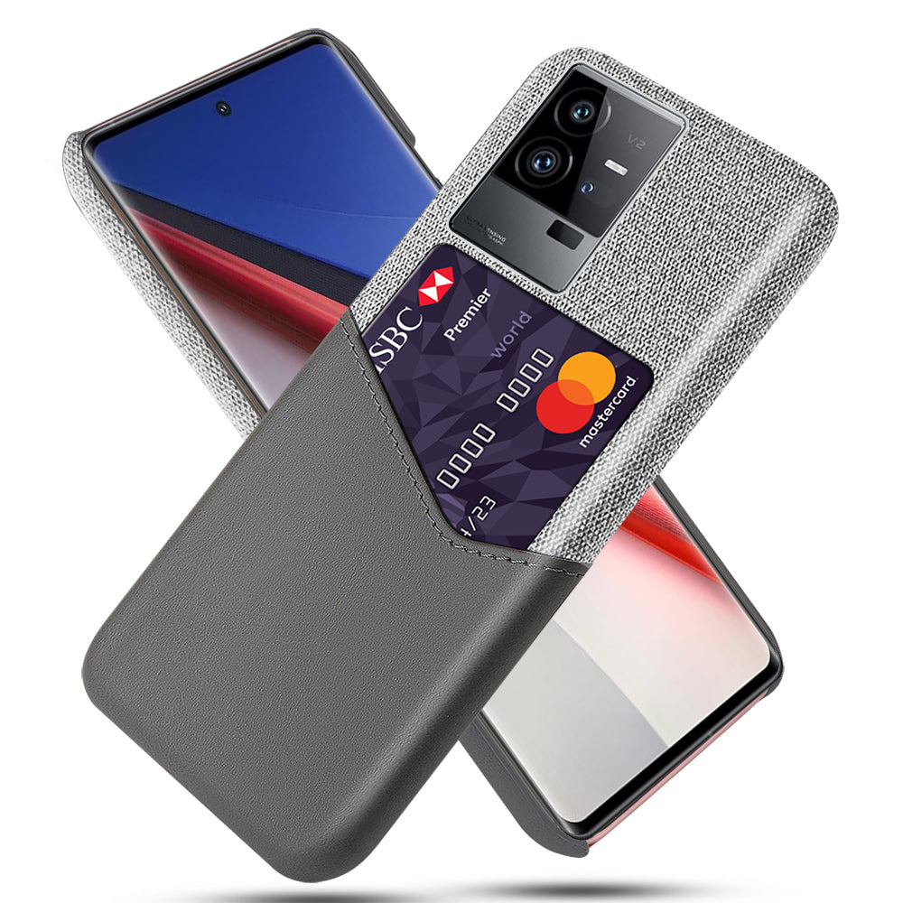 For vivo iQOO 11 Pro 5G PU Leather + PC Slim Cover Card Slot Cloth Texture Phone Case