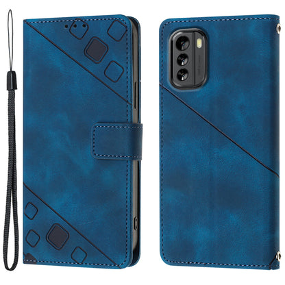PT005 YB Imprinting Series-6 Cell Phone Cover for Nokia G60 5G Stand Wallet Leather Skin-friendly Phone Case