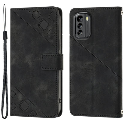 PT005 YB Imprinting Series-6 Cell Phone Cover for Nokia G60 5G Stand Wallet Leather Skin-friendly Phone Case