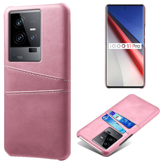 For vivo iQOO 11 Pro 5G Phone Cover Dual Card Slots PU Leather Coated PC Back Cover