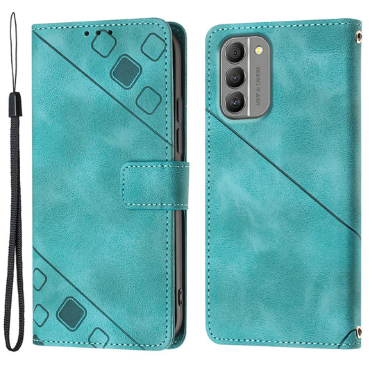 PT005 YB Imprinting Series-6 for Nokia G400 5G Protective Phone Case Leather Anti-scratch Flip Wallet Cover Stand