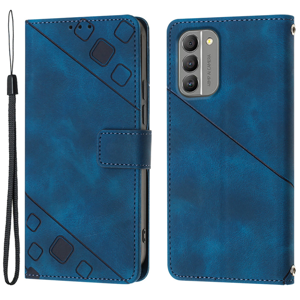 PT005 YB Imprinting Series-6 for Nokia G400 5G Protective Phone Case Leather Anti-scratch Flip Wallet Cover Stand