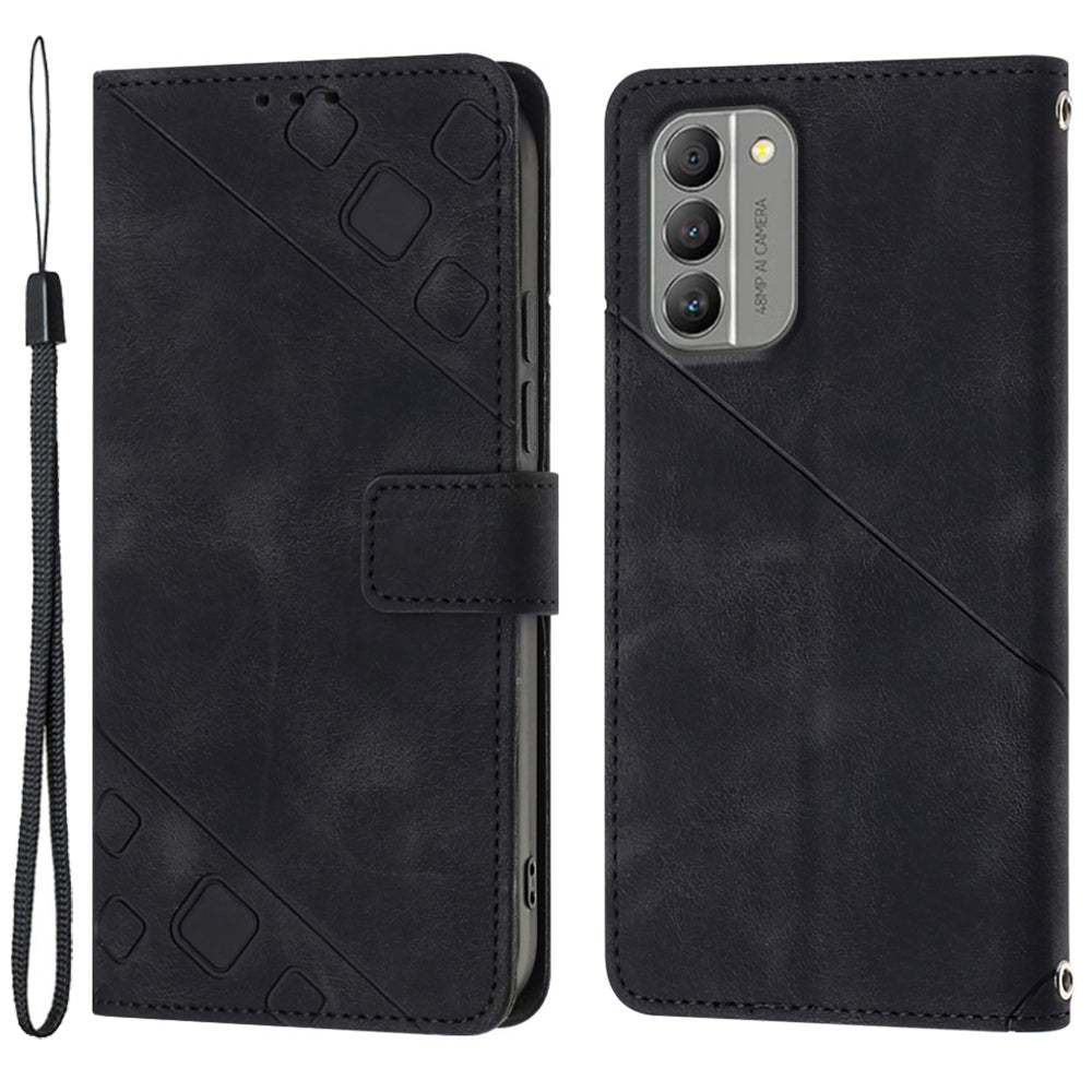PT005 YB Imprinting Series-6 for Nokia G400 5G Protective Phone Case Leather Anti-scratch Flip Wallet Cover Stand