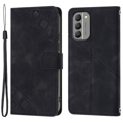 PT005 YB Imprinting Series-6 for Nokia G400 5G Protective Phone Case Leather Anti-scratch Flip Wallet Cover Stand