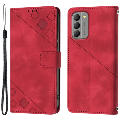 PT005 YB Imprinting Series-6 for Nokia G400 5G Protective Phone Case Leather Anti-scratch Flip Wallet Cover Stand