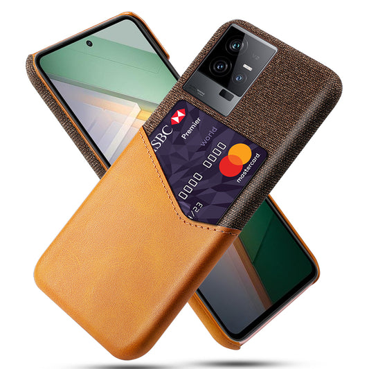 For vivo iQOO 11 5G PU Leather + PC Card Slot Case Cloth Texture Soft Touch Phone Cover