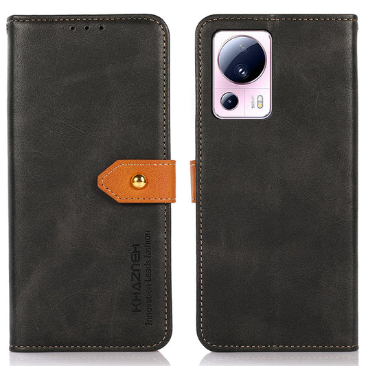 KHAZNEH For Xiaomi 13 Lite / Civi 2 5G Cell Phone Case Cowhide Texture Leather Wallet Stand Phone Cover
