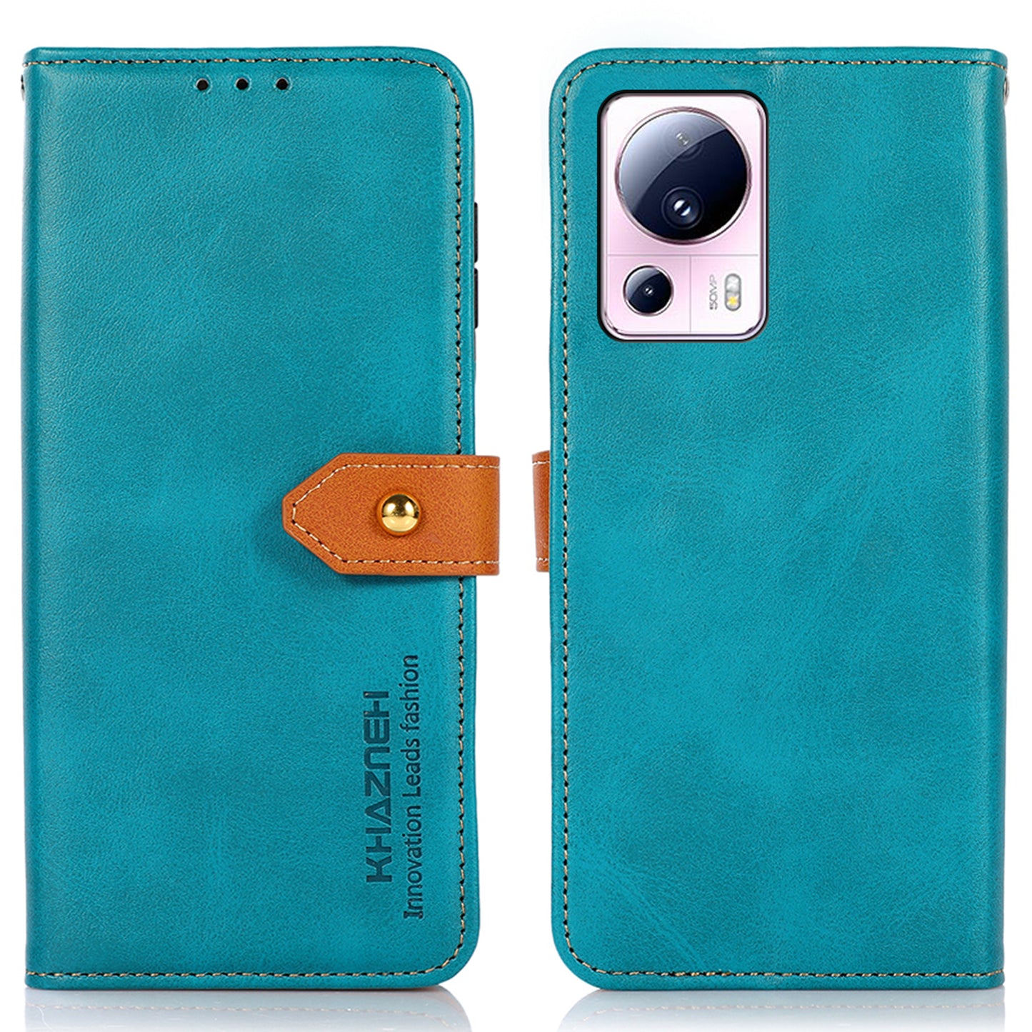 KHAZNEH For Xiaomi 13 Lite / Civi 2 5G Cell Phone Case Cowhide Texture Leather Wallet Stand Phone Cover