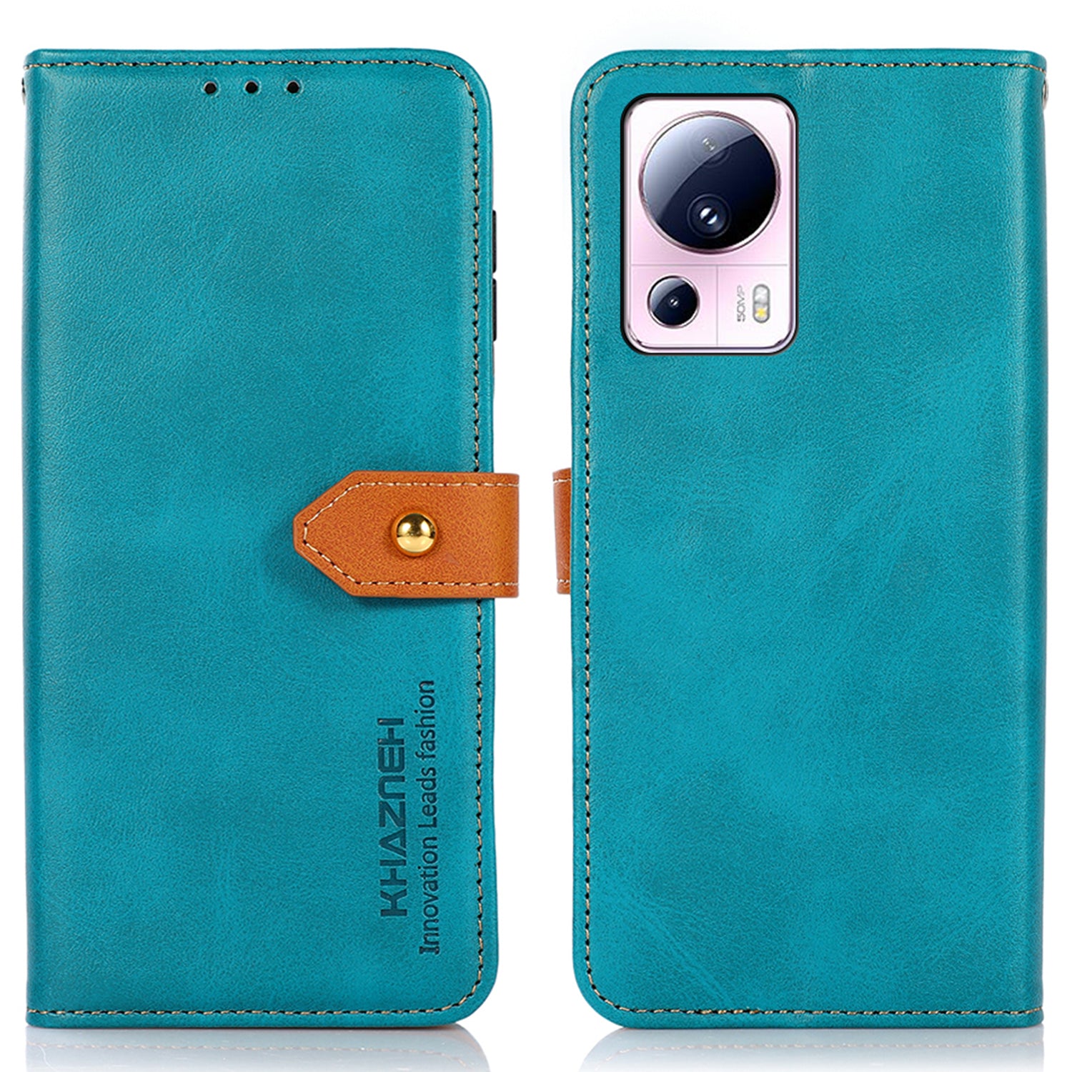 KHAZNEH For Xiaomi 13 Lite / Civi 2 5G Cell Phone Case Cowhide Texture Leather Wallet Stand Phone Cover