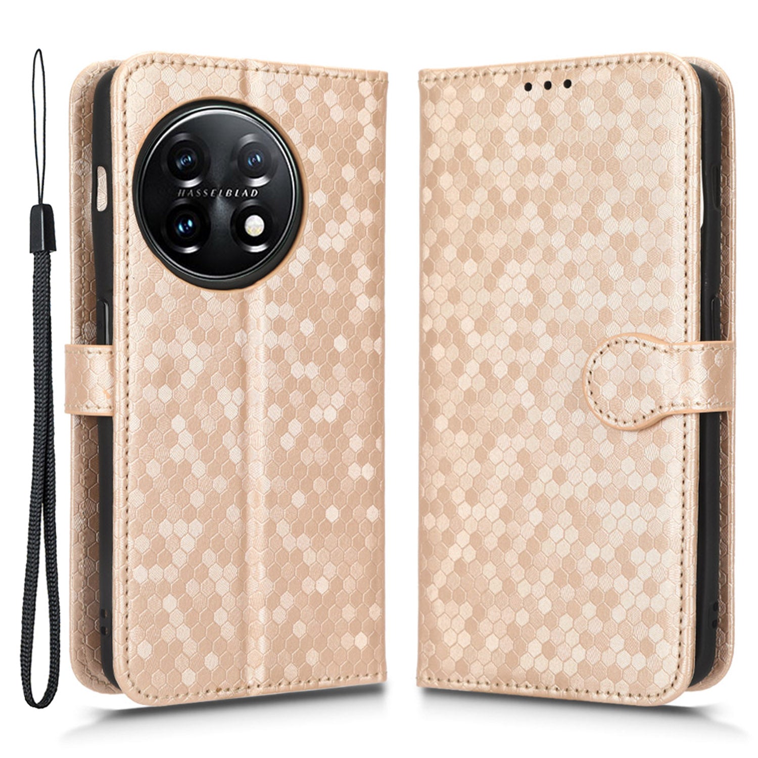 For OnePlus Ace 2 5G  /  OnePlus 11R 5G PU Leather Phone Cover Stand Wallet with Dot Pattern Imprinting