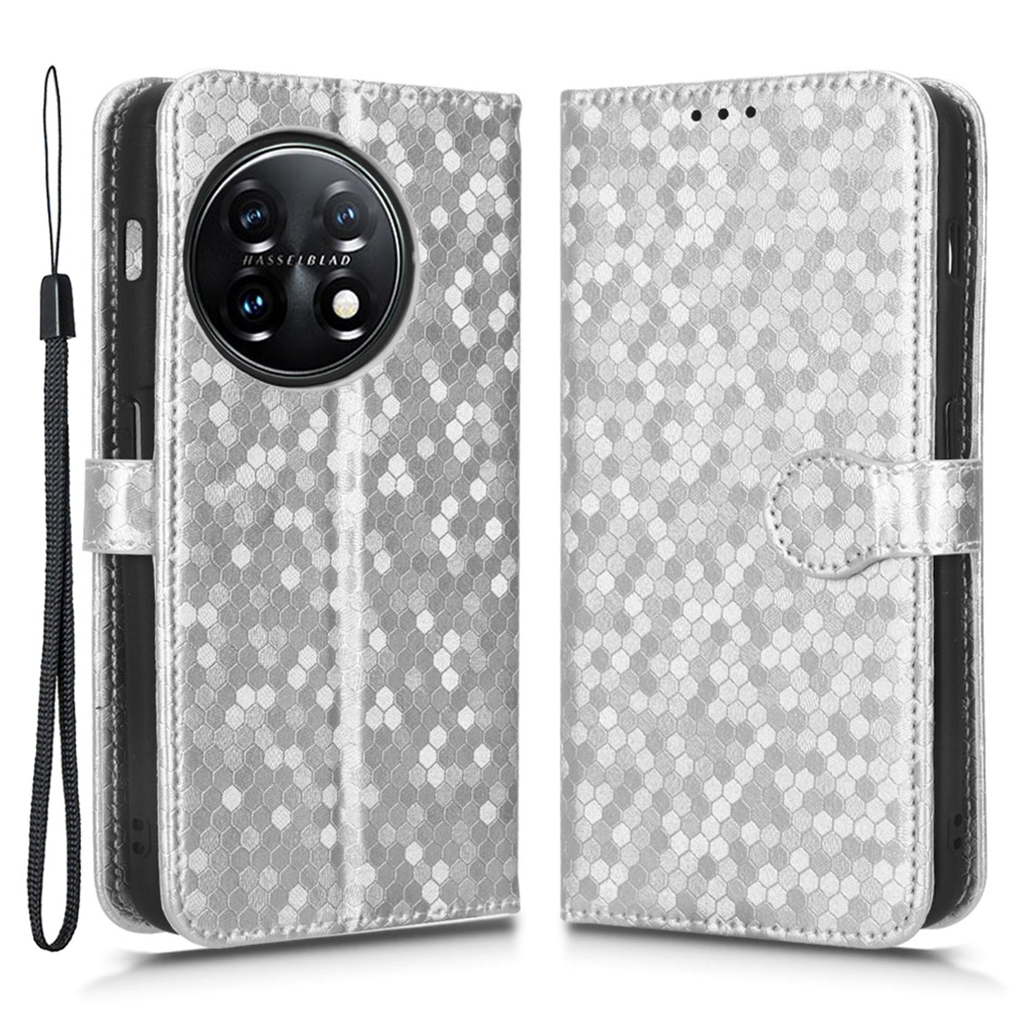 For OnePlus Ace 2 5G  /  OnePlus 11R 5G PU Leather Phone Cover Stand Wallet with Dot Pattern Imprinting