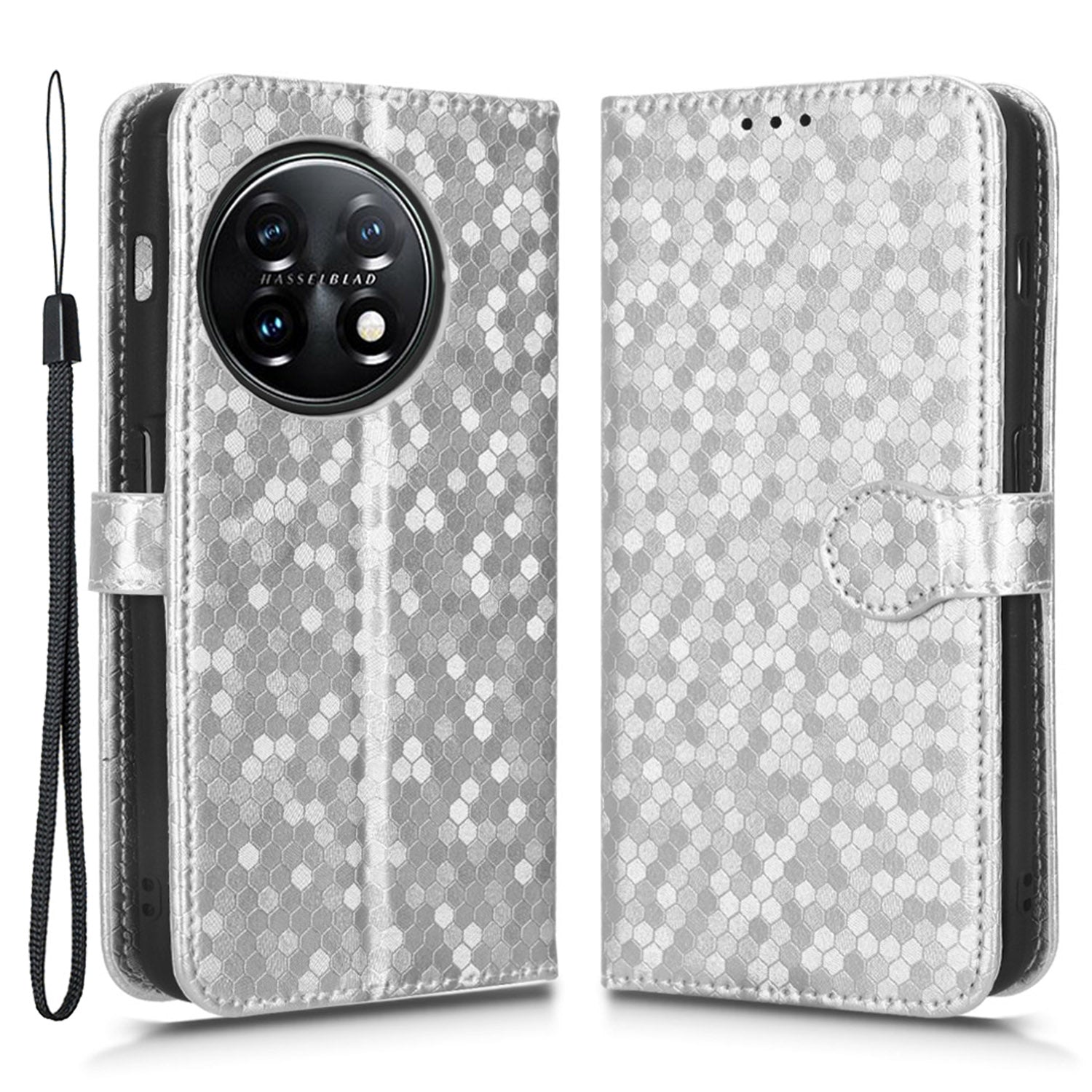 For OnePlus Ace 2 5G  /  OnePlus 11R 5G PU Leather Phone Cover Stand Wallet with Dot Pattern Imprinting