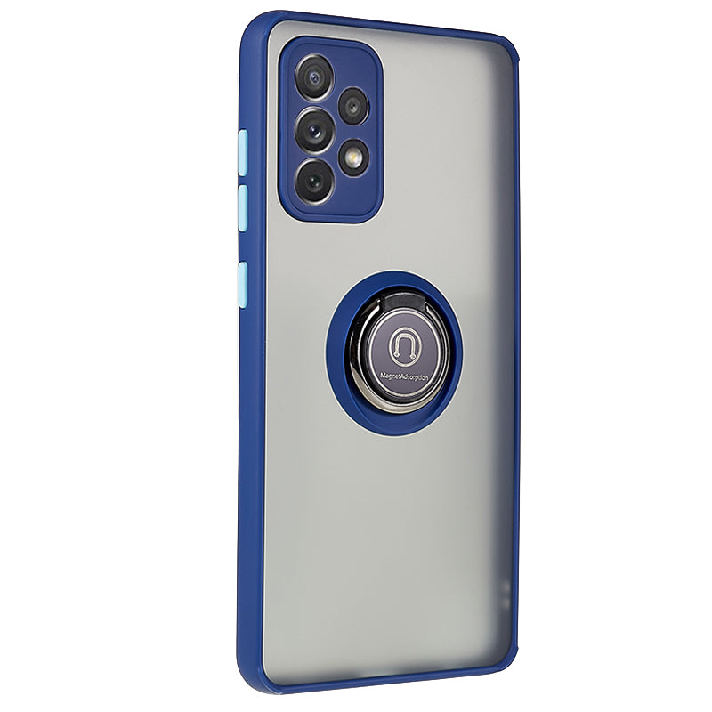 For Samsung Galaxy A72 4G / 5G Ring Kickstand Phone Case PC + TPU Protective Phone Cover