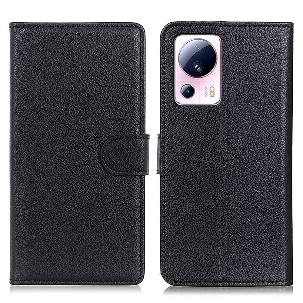 For Xiaomi 13 Lite / Civi 2 5G Shockproof Phone Case Litchi Texture Wallet Stand Leather Mobile Phone Cover