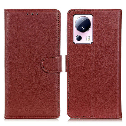 For Xiaomi 13 Lite / Civi 2 5G Shockproof Phone Case Litchi Texture Wallet Stand Leather Mobile Phone Cover