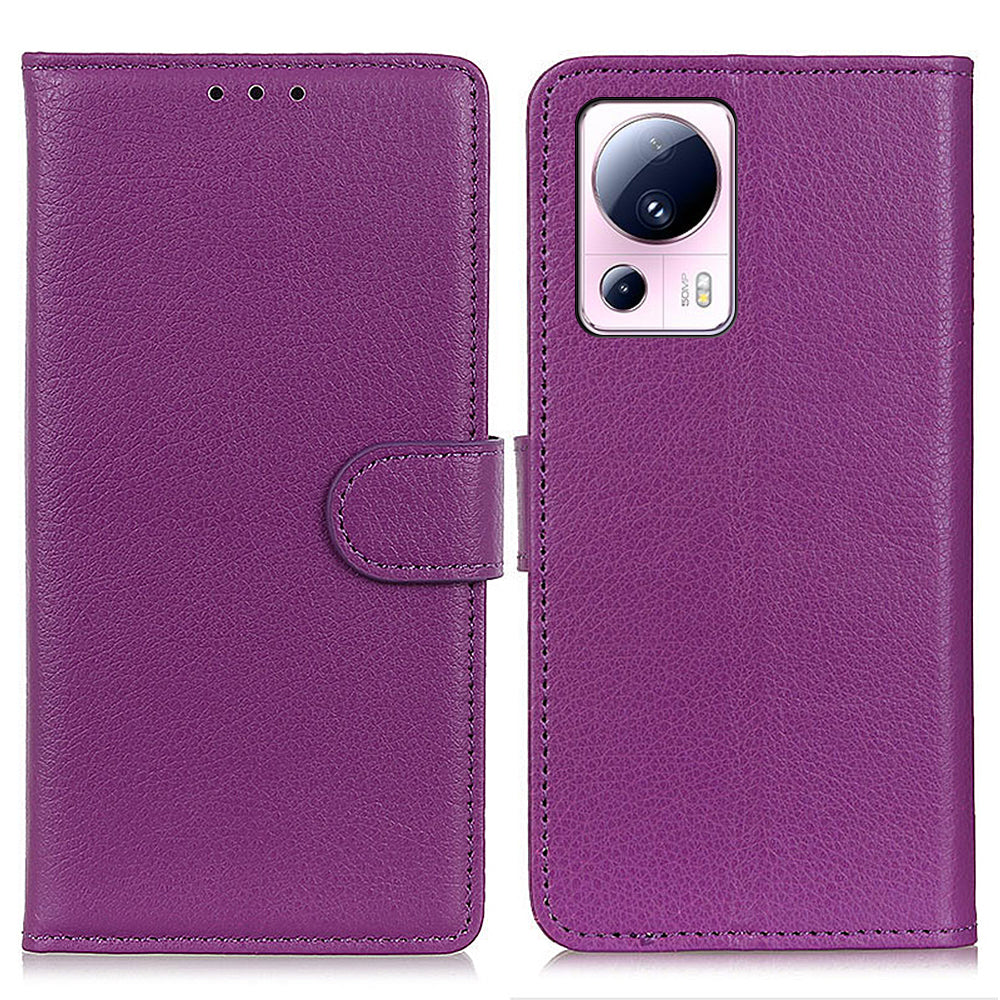 For Xiaomi 13 Lite / Civi 2 5G Shockproof Phone Case Litchi Texture Wallet Stand Leather Mobile Phone Cover