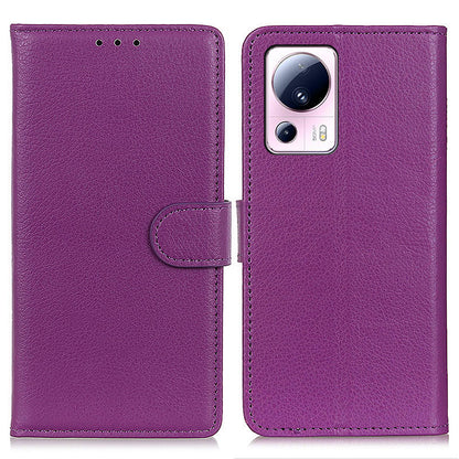 For Xiaomi 13 Lite / Civi 2 5G Shockproof Phone Case Litchi Texture Wallet Stand Leather Mobile Phone Cover