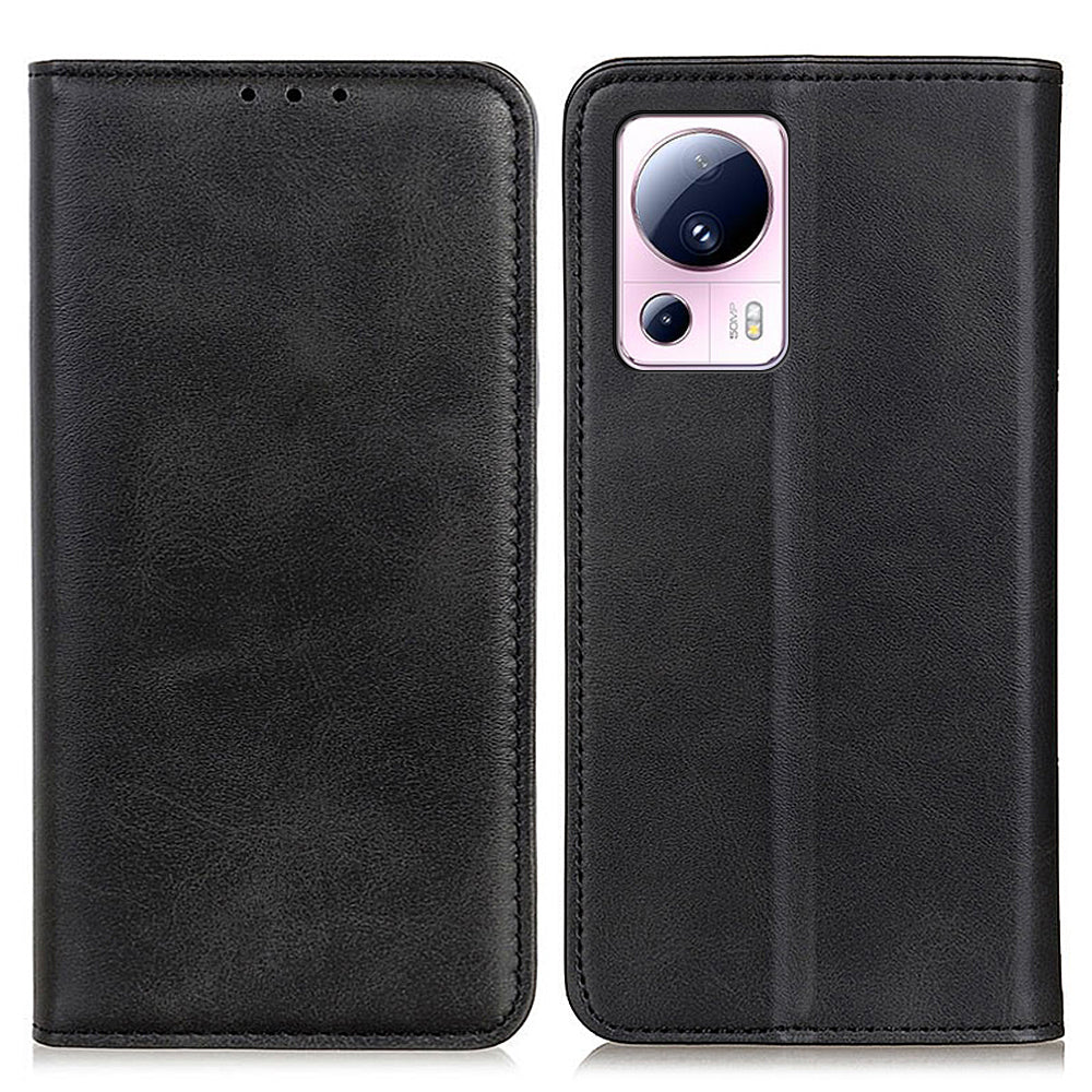 Split Leather Phone Case for Xiaomi 13 Lite / Civi 2 5G , Wallet Stand Full Protection Cell Phone Cover