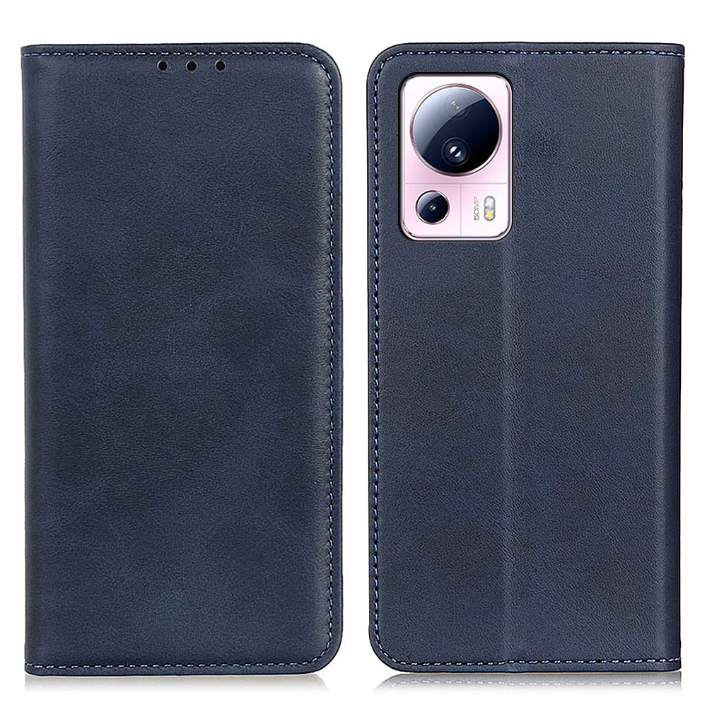 Split Leather Phone Case for Xiaomi 13 Lite / Civi 2 5G , Wallet Stand Full Protection Cell Phone Cover