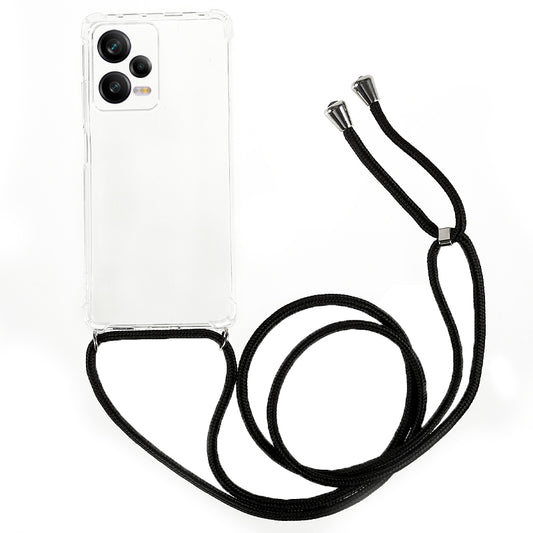 For Xiaomi Redmi Note 12 Pro 5G Phone Case Soft TPU Corner Shockproof Protective Cover with Lanyard