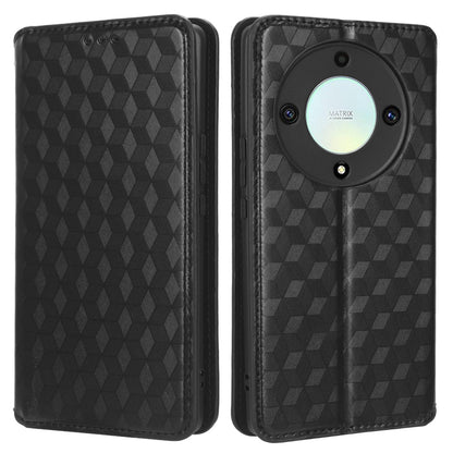 For Honor X9a 5G / X40 5G / Magic5 Lite 5G Phone Leather Case Wallet Stand Imprinted Rhombus Pattern Phone Cover