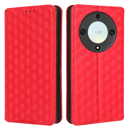 For Honor X9a 5G / X40 5G / Magic5 Lite 5G Phone Leather Case Wallet Stand Imprinted Rhombus Pattern Phone Cover