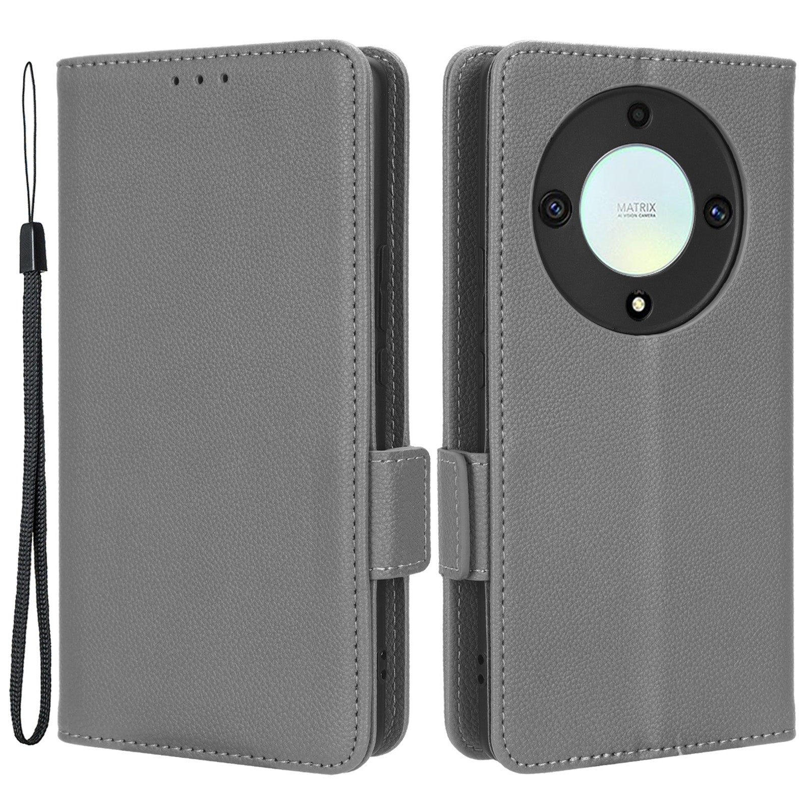 For Honor X9a 5G / X40 5G / Magic5 Lite 5G Phone Case Wallet Stand Litchi Texture Leather Phone Cover