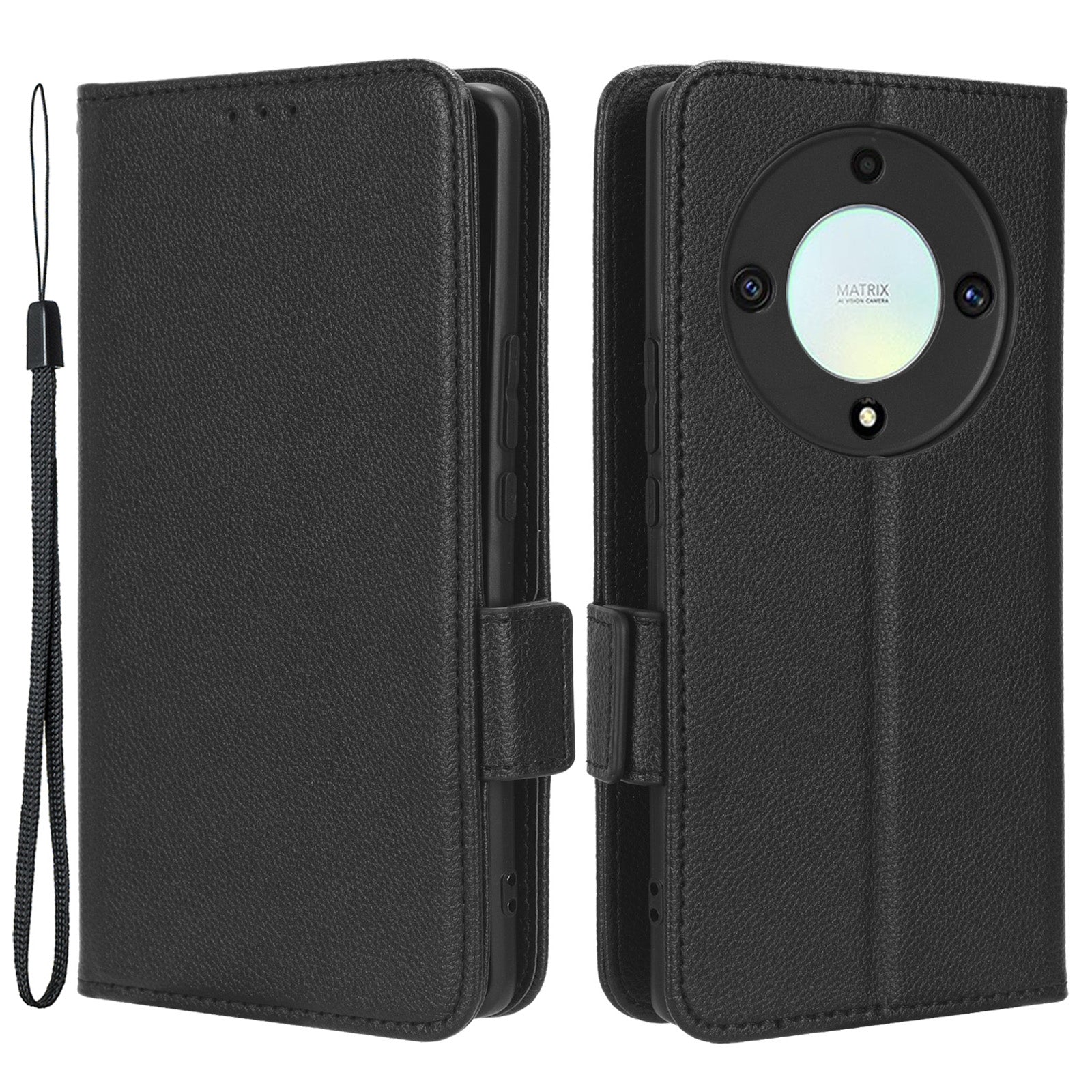For Honor X9a 5G / X40 5G / Magic5 Lite 5G Phone Case Wallet Stand Litchi Texture Leather Phone Cover