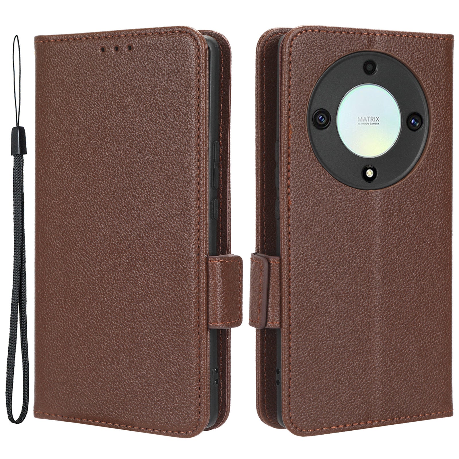 For Honor X9a 5G / X40 5G / Magic5 Lite 5G Phone Case Wallet Stand Litchi Texture Leather Phone Cover