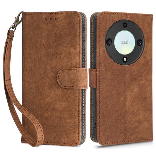 For Honor X9a 5G / X40 5G / Magic5 Lite 5G Phone Cover RFID Blocking Leather Wallet Stand Case with Strap
