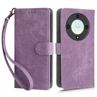 For Honor X9a 5G / X40 5G / Magic5 Lite 5G Phone Cover RFID Blocking Leather Wallet Stand Case with Strap