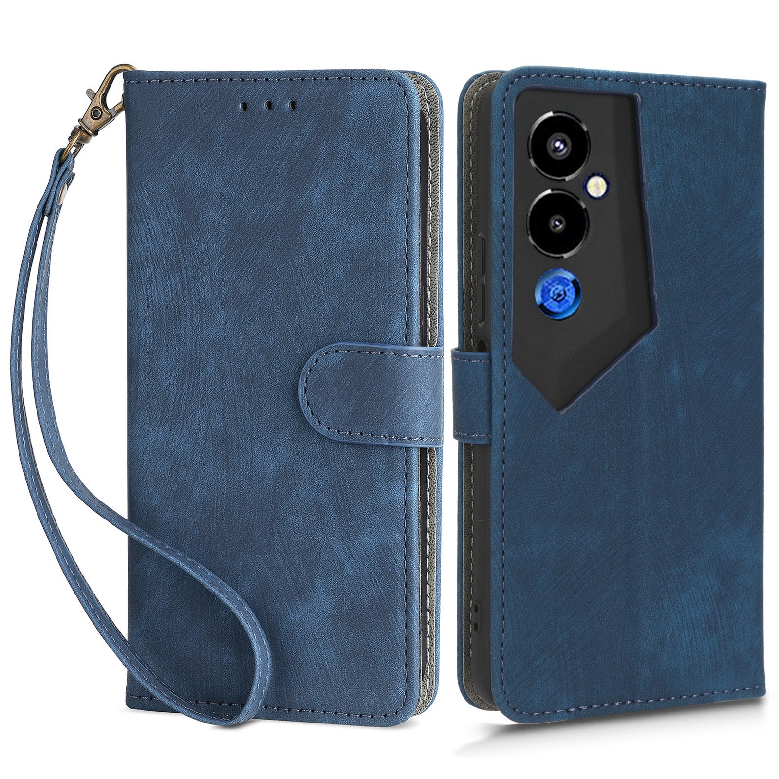 For Tecno Pova 4 Pro 4G LG8n Wallet Phone Case RFID Blocking Leather Stand Phone Cover with Strap