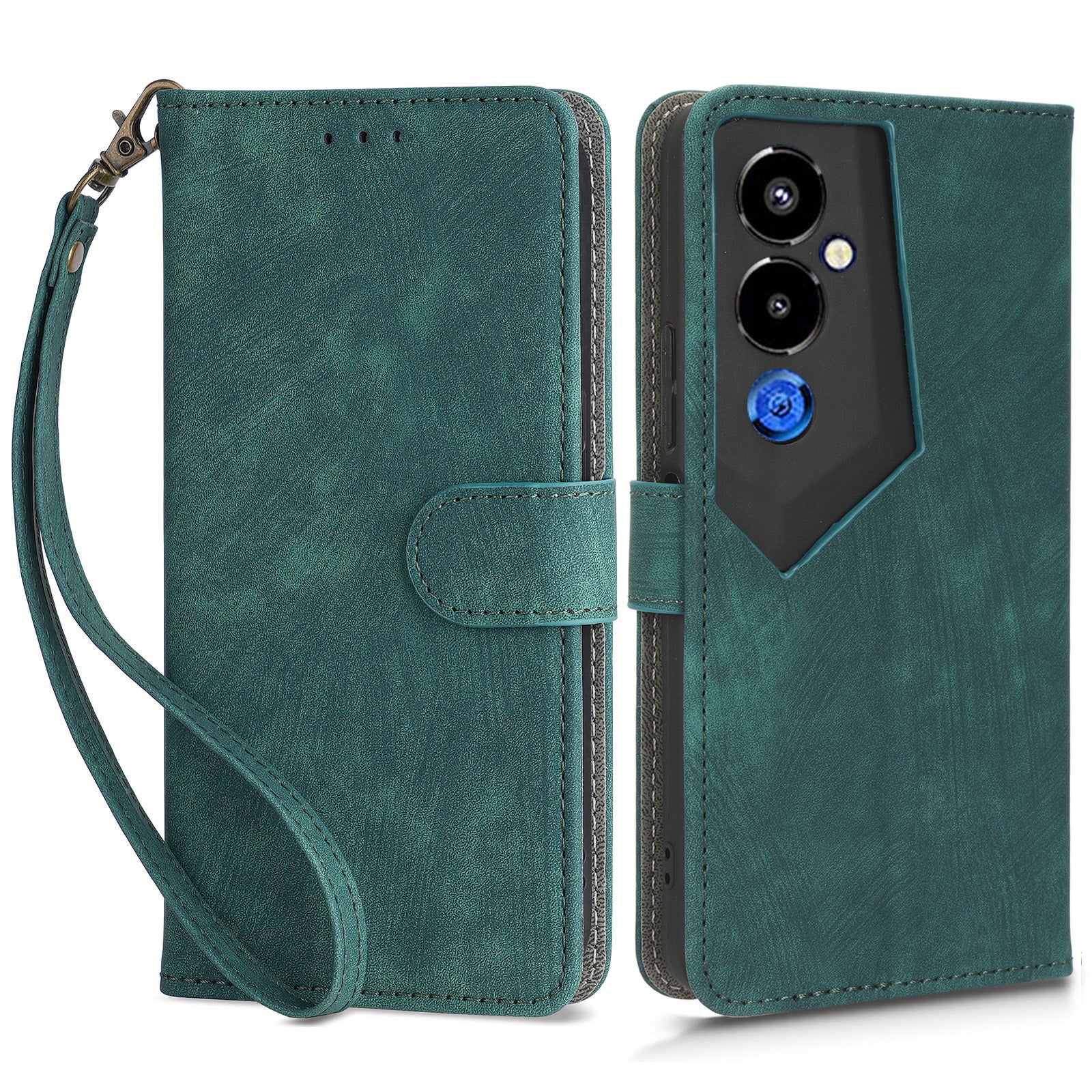 For Tecno Pova 4 Pro 4G LG8n Wallet Phone Case RFID Blocking Leather Stand Phone Cover with Strap