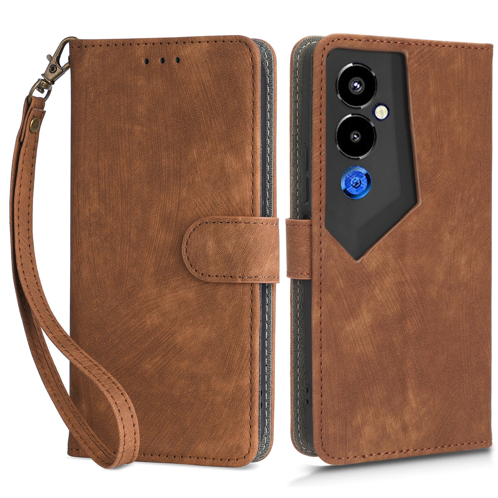 For Tecno Pova 4 Pro 4G LG8n Wallet Phone Case RFID Blocking Leather Stand Phone Cover with Strap