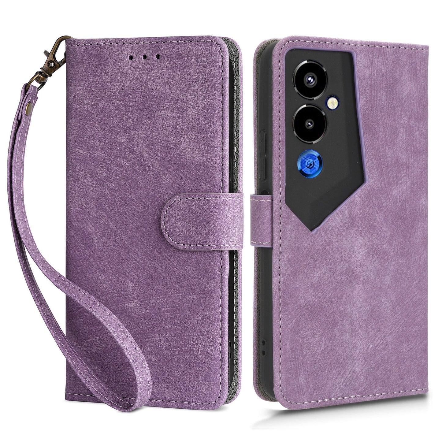 For Tecno Pova 4 Pro 4G LG8n Wallet Phone Case RFID Blocking Leather Stand Phone Cover with Strap