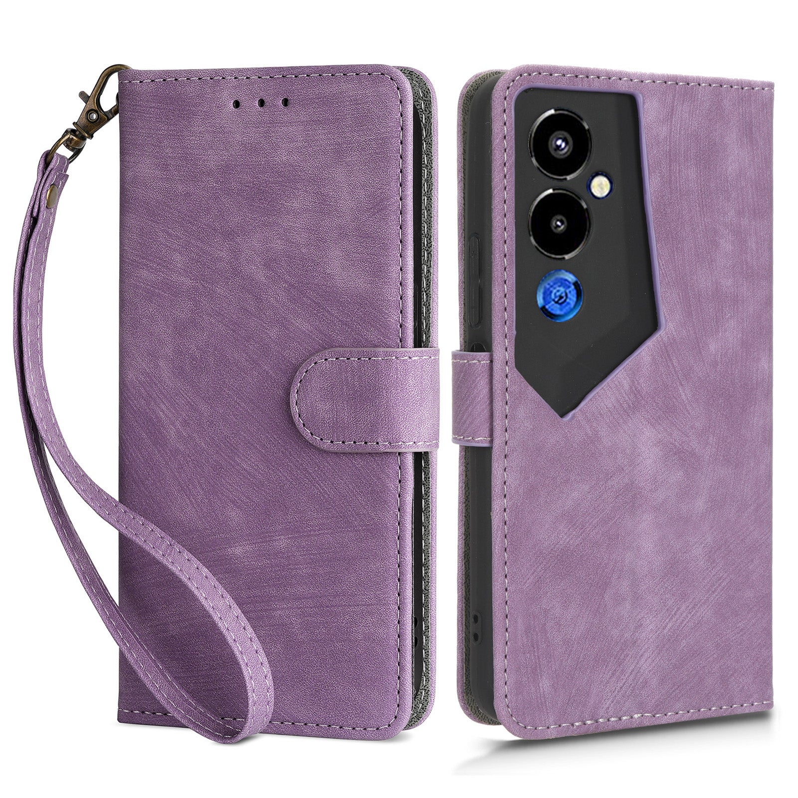 For Tecno Pova 4 Pro 4G LG8n Wallet Phone Case RFID Blocking Leather Stand Phone Cover with Strap