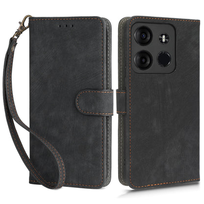 For Tecno Spark Go 2023 4G / Tecno Pop 7 / Tecno Pop 7 Pro / BF7 / Infinix Smart 7 / X6515 RFID Blocking Leather Case Wallet Stand Cell Phone Cover with Strap