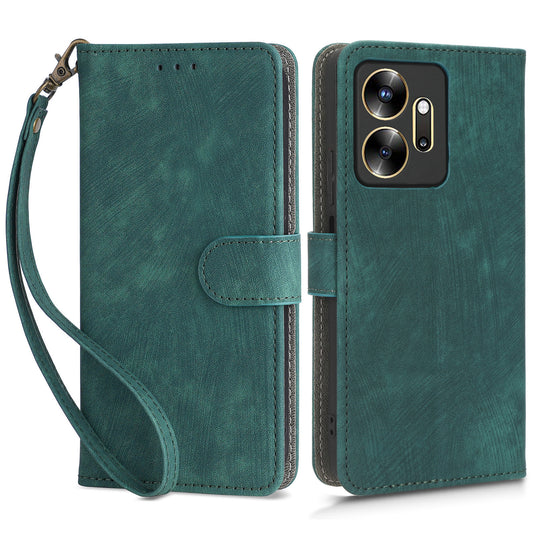 For Infinix Zero 20 4G X6821 Phone Stand Case RFID Blocking PU Leather Wallet Cover with Strap