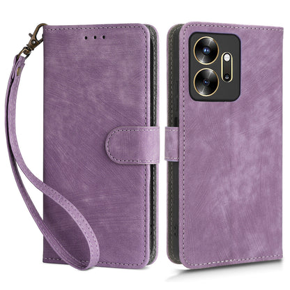 For Infinix Zero 20 4G X6821 Phone Stand Case RFID Blocking PU Leather Wallet Cover with Strap