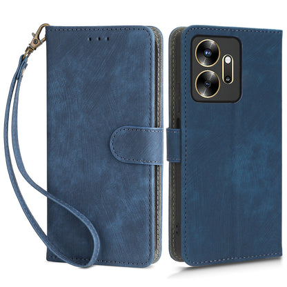 For Infinix Zero 20 4G X6821 Phone Stand Case RFID Blocking PU Leather Wallet Cover with Strap