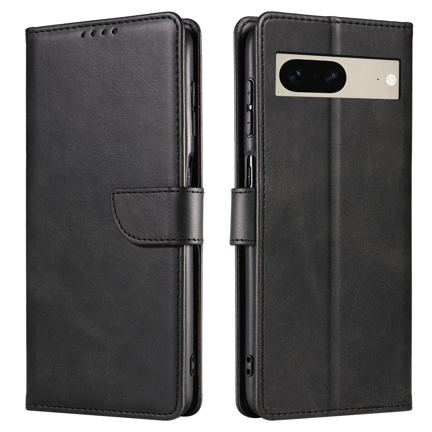 For Google Pixel 7 5G Square Clasp Phone Cover Scratch-resistant Flip Leather Phone Case with Stand Wallet