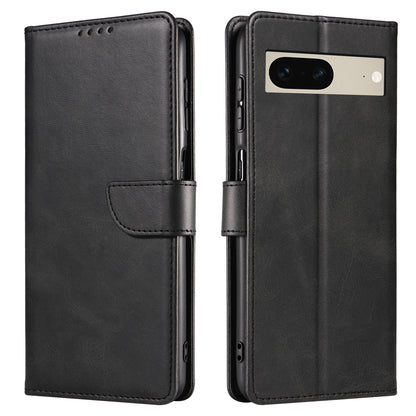 For Google Pixel 7 5G Square Clasp Phone Cover Scratch-resistant Flip Leather Phone Case with Stand Wallet