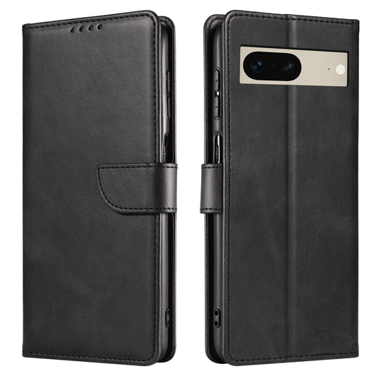For Google Pixel 7 5G Square Clasp Phone Cover Scratch-resistant Flip Leather Phone Case with Stand Wallet