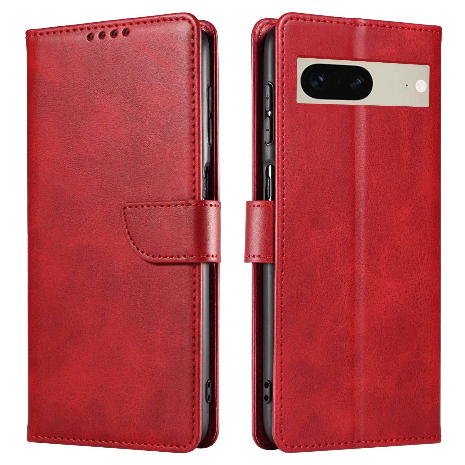 For Google Pixel 7 5G Square Clasp Phone Cover Scratch-resistant Flip Leather Phone Case with Stand Wallet